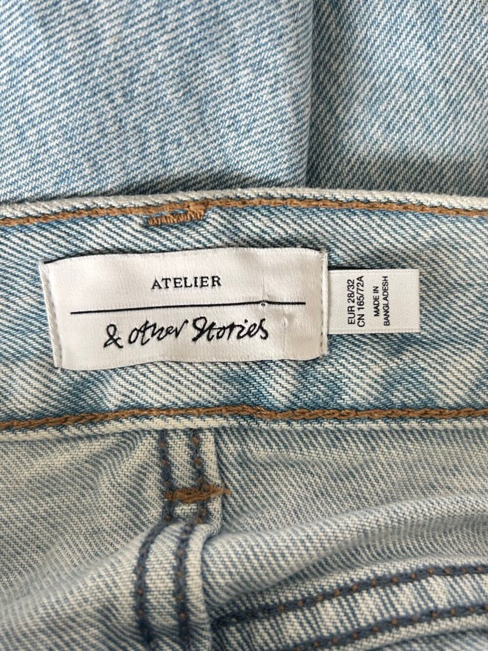 & Other Stories Atelier Lace Up Cut Out Jeans Light Wash Wide Leg 28 - Picture 8 of 13